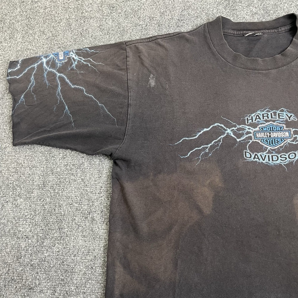 VTG Harley-Davidson Grand Canyon Route 66 L Shirt Altered Short Sleeve Lightning - Picture 3 of 16